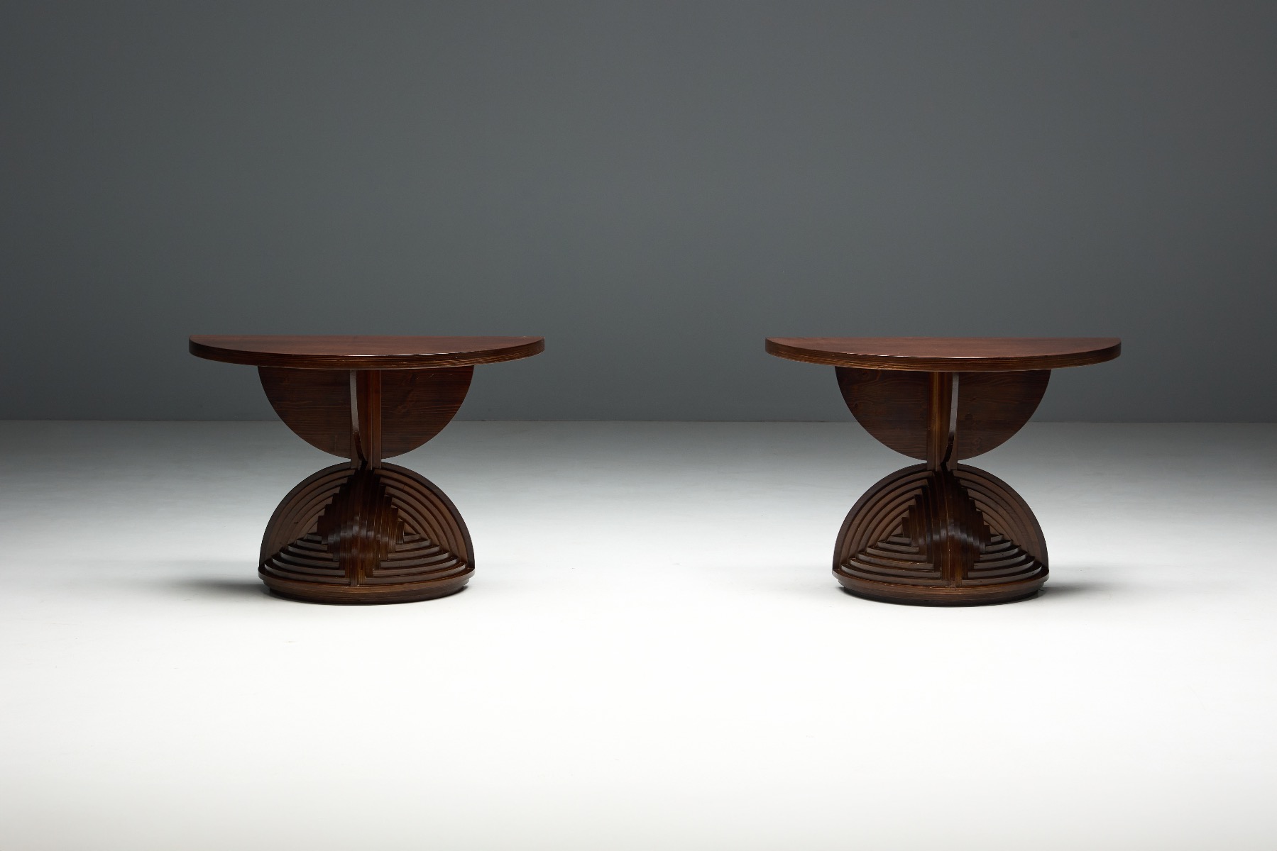 Custom Sculptural Console Tables by Mario Ceroli - 1970s 