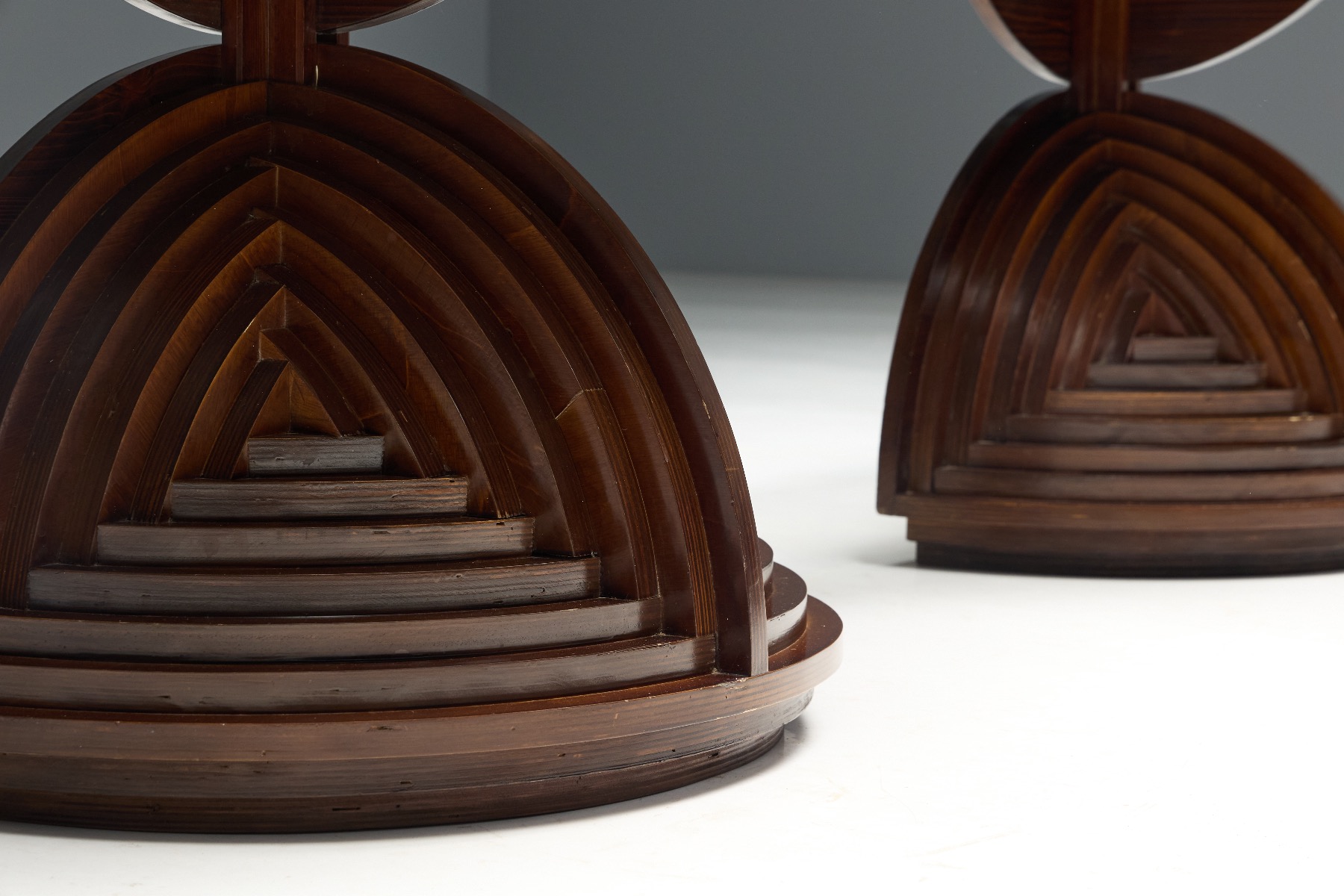 Custom Sculptural Console Tables by Mario Ceroli - 1970s 