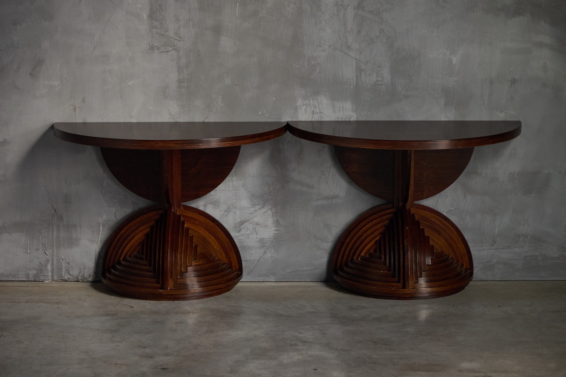 Custom Sculptural Console Tables by Mario Ceroli - 1970s 