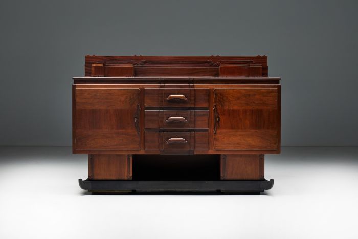 Walnut & Mahogany Amsterdam School Credenza - 1920s