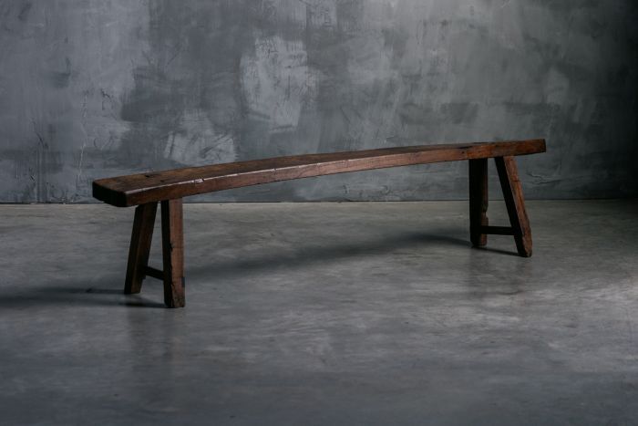 Primitive wabi sabi bench set 19th century