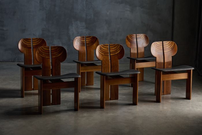 Dining chairs Africa by Afra and Tobia Scarpa for Maxalto 1970s