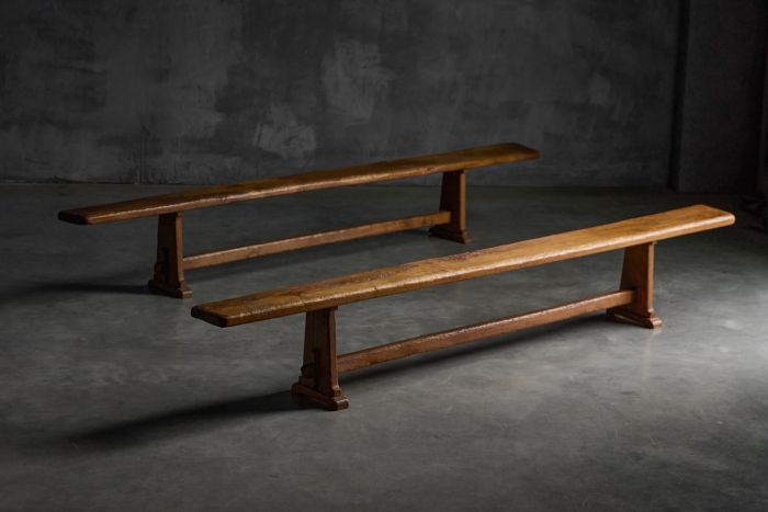 Alpine rustic benches from the mid 20th century