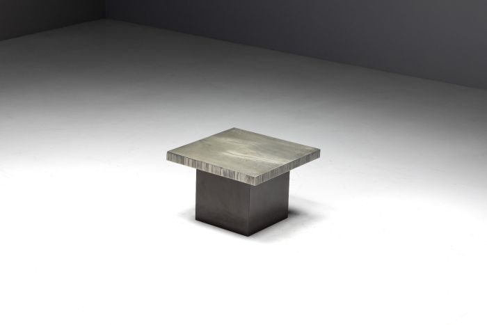 Aluminium etched coffee table by Marc Dhaenens from the 1970s