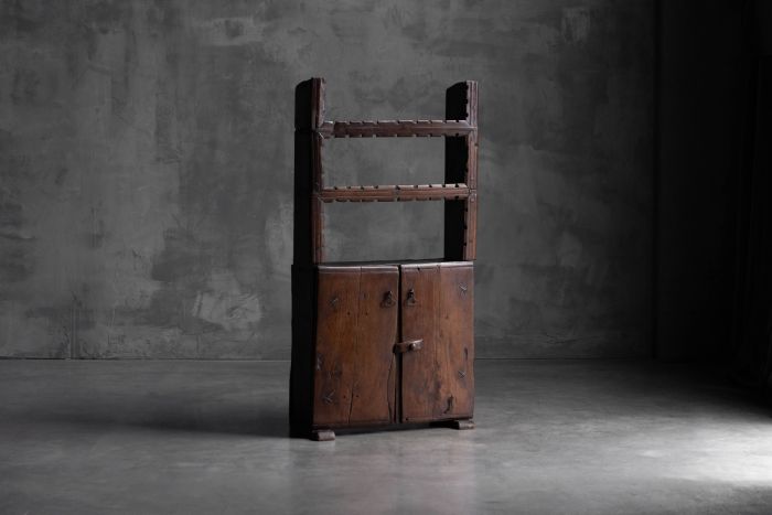 Antique art populaire cabinet in solid wood from the 19th century