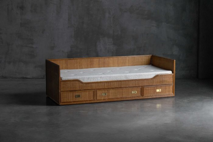 Bamboo daybed produced by Vivai del Sud, Italy 1970s