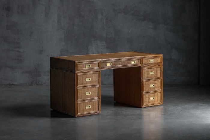 Bamboo desk produced by Vivai del Sud, Italy 1970s