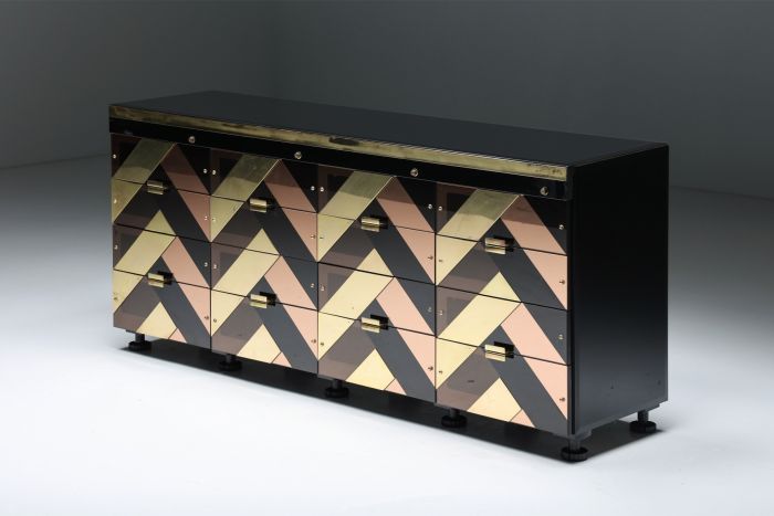 Black and gold Hollywood Regency sideboard from the 2000s