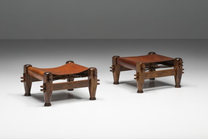 Brazilian modern brutalist stools from the 1960s