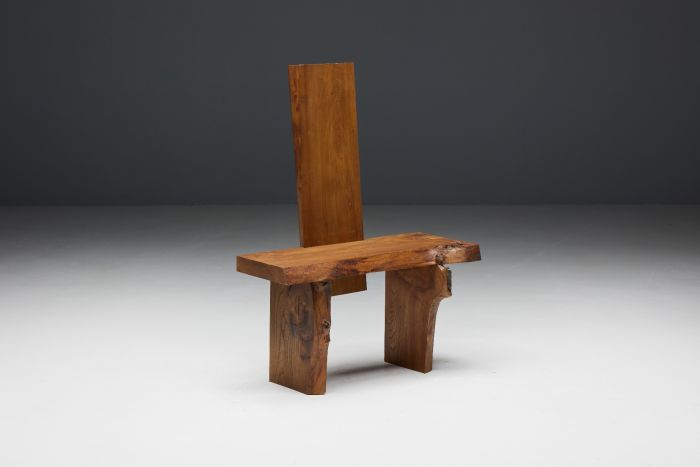 Brutalist monoxylite chair from the 1950s