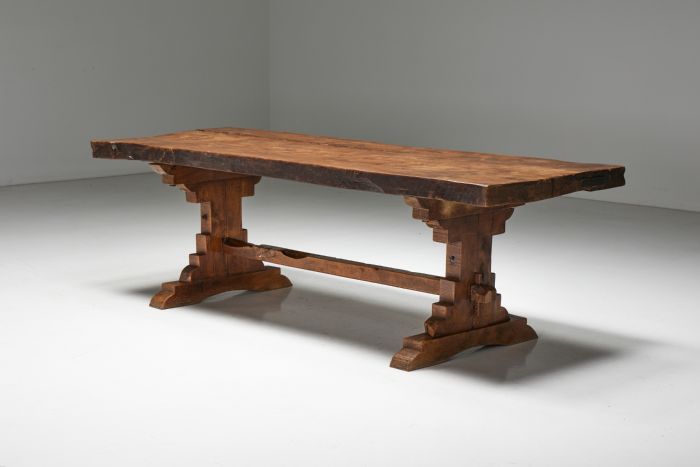 Brutalist rustic dining table from the early twentieth century