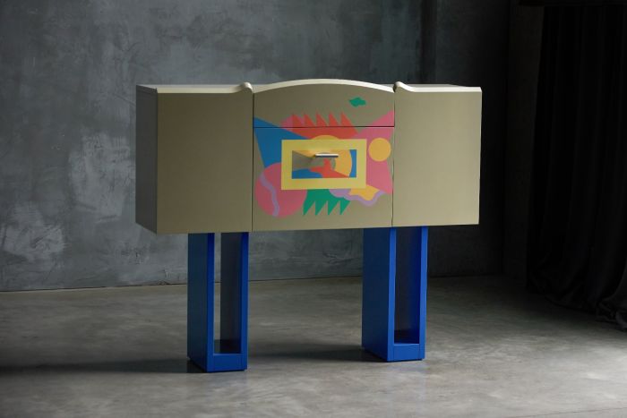 Cantaride bar cabinet designed by Alessandro Mendini for Zanotta, 1980s