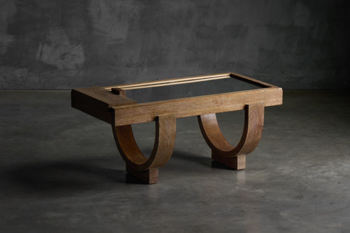 Cerused oak Art Deco coffee table from the mid 20th century