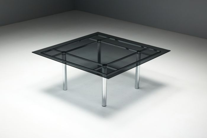 Chrome dining table by Tobia Scarpa from the 1970s