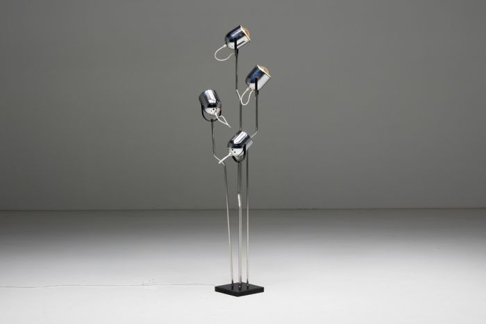 Chrome floor lamp by Goffredo Reggiani from the 1970s