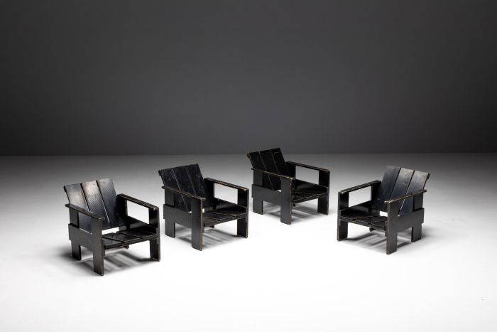 Crate chairs by Gerrit Rietveld from the 1940s