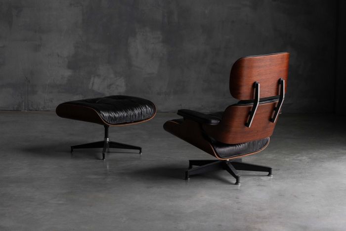 First generation Eames Lounge Chair and Ottoman produced by Herman Miller in 1957