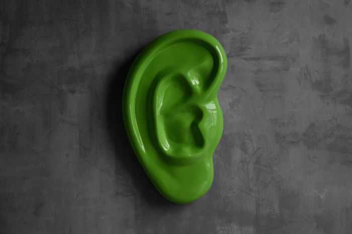 Contemporary ear sculpture crafted in fibreglass from the 2010s