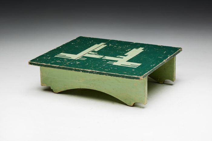 Green art populaire side table 19th century