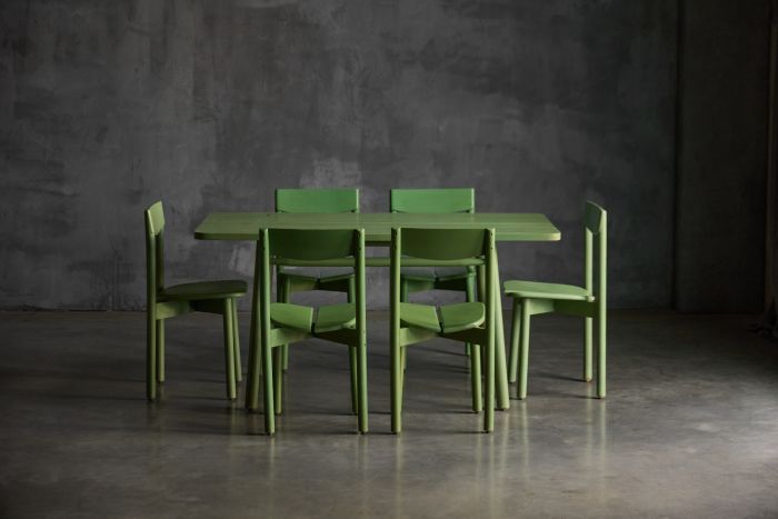 Green "Coffee Bean" Dining Set by Pierre Gautier Delaye - 1965
