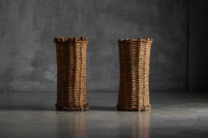 Handwoven rural basket from the 19th century