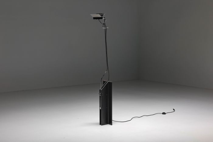 Industrial chrome adjustable floor lamps from 1950
