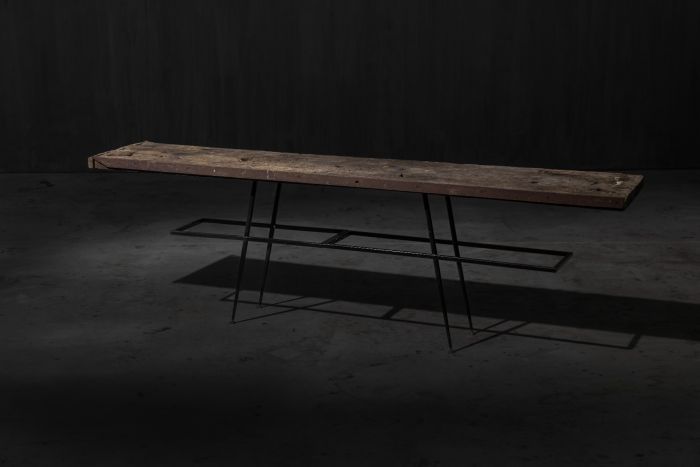 Industrial Wabi Sabi console table from the 21st century