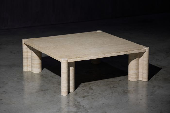 Jumbo travertine coffee table by Gae Aulenti for Knoll 1960s