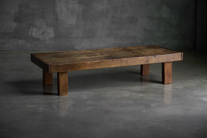 Low farmhouse coffee table in solid wood from the late 19th century