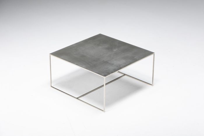 Metal square Duchamp coffee table by Rodolfo Dordoni for Minotti from the 2000s