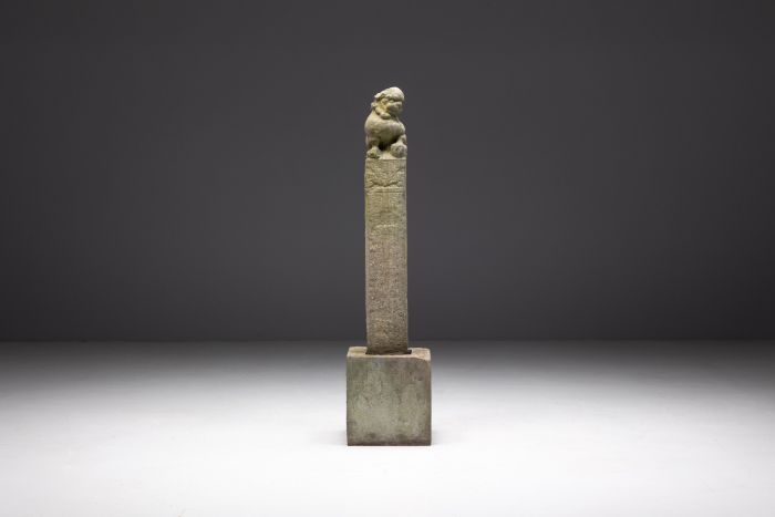 Ming dynasty stone guardian statue in carved stone
