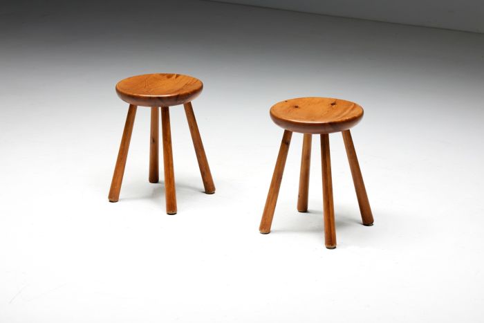 Minimalist pine stools from the 1950s