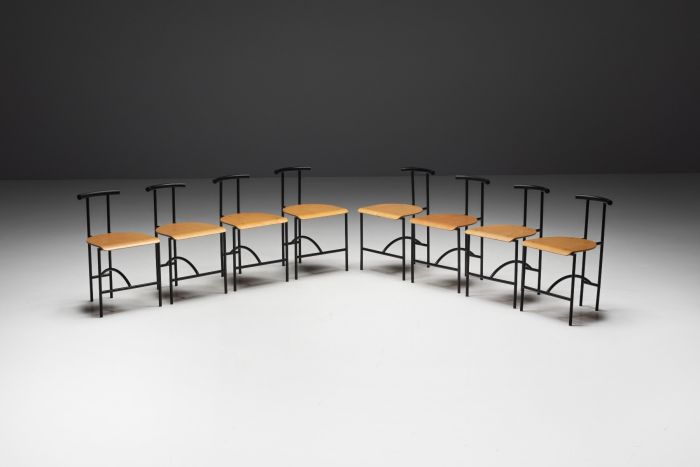 Postmodern Tokyo dining chairs by Rodney Kinsman for Bieffeplast 1980s