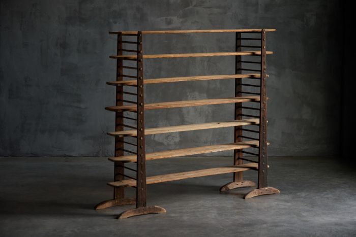 Primitive folk art bakery rack from the 19th century