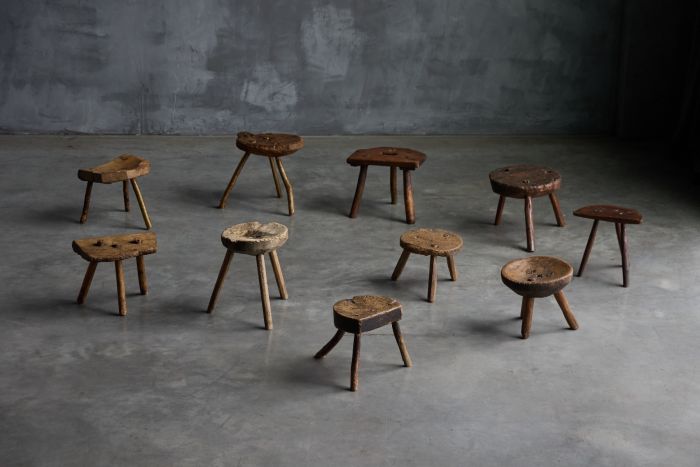 Primitive rural stools from the 19th century