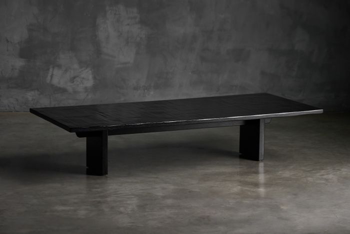 Rectangular bamboo coffee table designed by Axel Vervoordt, 1980s