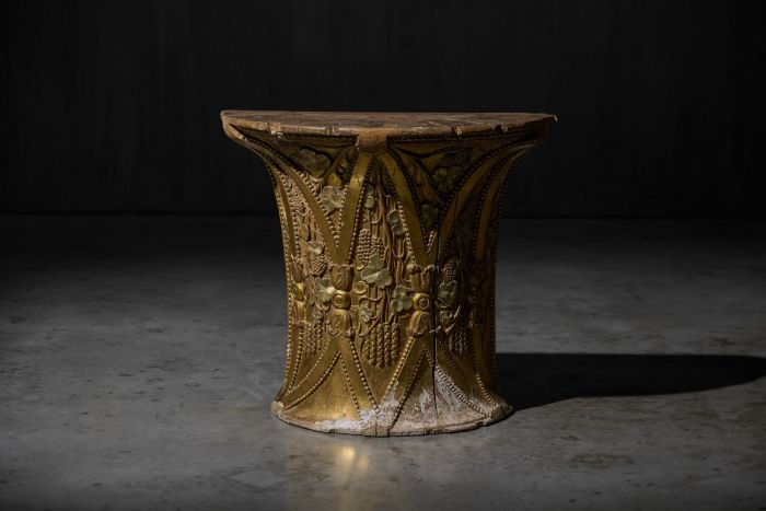Rococo giltwood demilune console from the 18th century