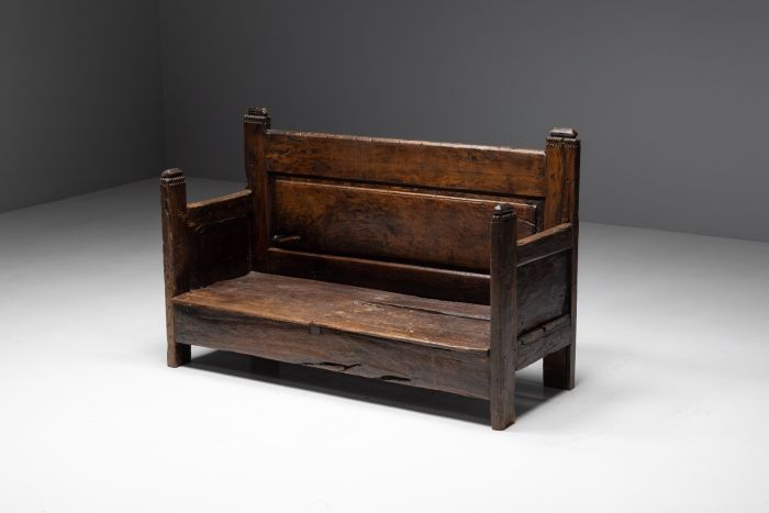 Rustic art populaire bench from the nineteenth century