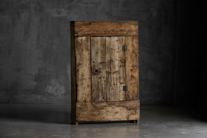 Rustic Art Populaire cabinet from France, 19th century crafted in solid wood with warm patina