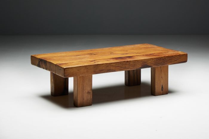 Rustic artisan coffee table from the 1950s