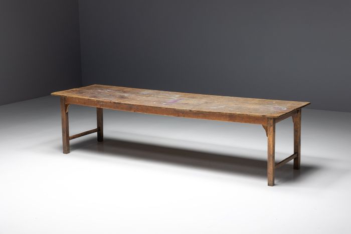 Rustic primitive farmhouse dining table 19th century