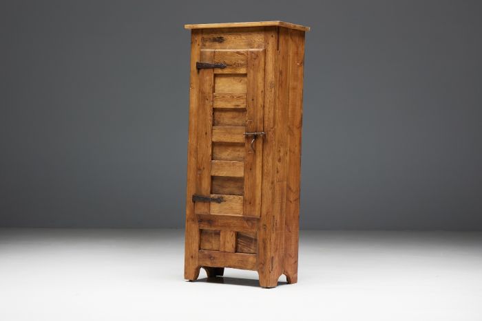 Rustic single door folk art cabinet from France late eighteenth century