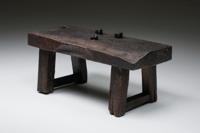 Rustic wabi sabi brown bench from the 1920s