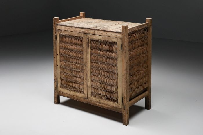 Rustic wabi sabi high board pantry cabinet from Haute Savoie from 1930