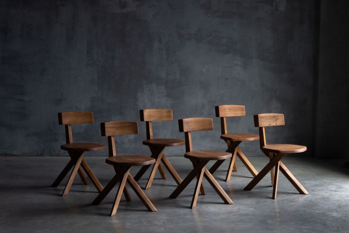 S34 dining chairs by Pierre Chapo from the 1960s