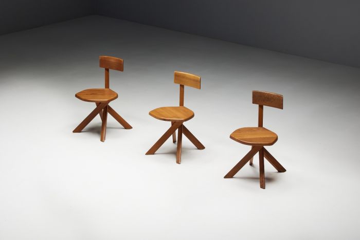 S34 dining chairs by Pierre Chapo from the 1970s
