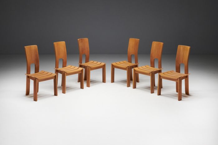 Scandinavian modern dining chairs set of six from the 1970s
