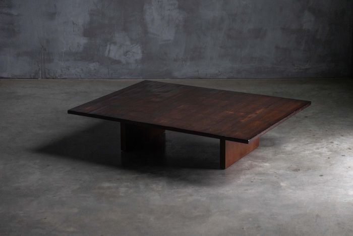 Sculpted brutalist coffee table created in 2025