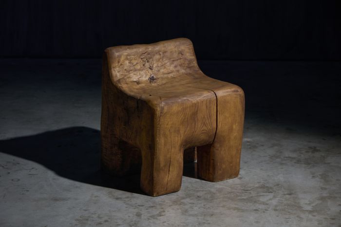 Sculptural brutalist hand carved chair from 2024