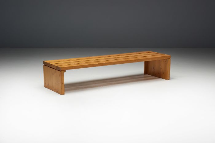 Slate bench by Charlotte Perriand for Les Arcs 1980s